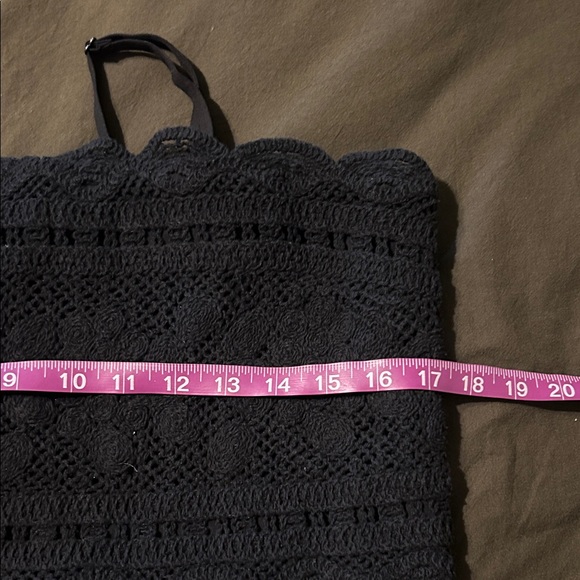 JCrew Black Lace Crop Top Bandeau Top - Picture 4 of 7